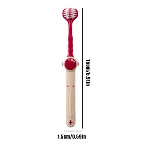 Three Sided Toothbrush Boys Aged 3-12 Brushing Tool Gentle Deep Cleaning — view 6