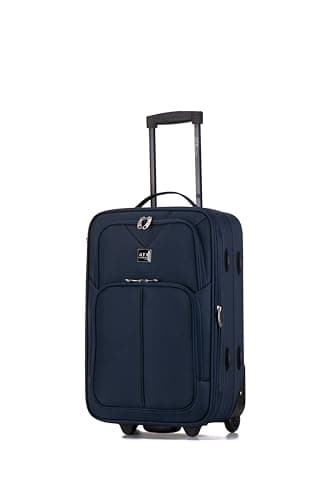 ATX Luggage 55x35x20cm Cabin Suitcase Super Lightweight Small Suitcase Approved for 100+ Airlines Including EasyJet, Ryanair, British Airways & Virgin Atlantic (Navy, 48 Liter)