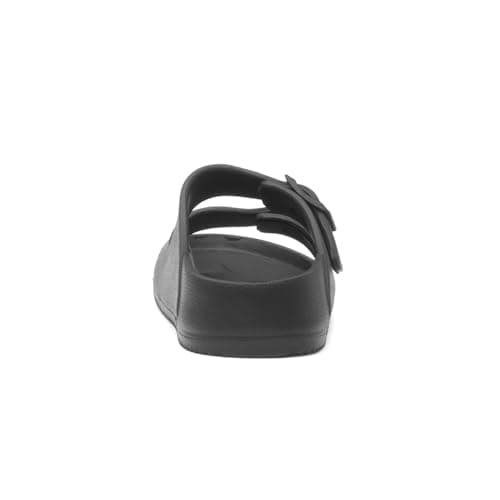 Shoe Zone - Womens Black Double Buckle EVA Mule Slip On Sandal - Size 6 UK - Black — view 5