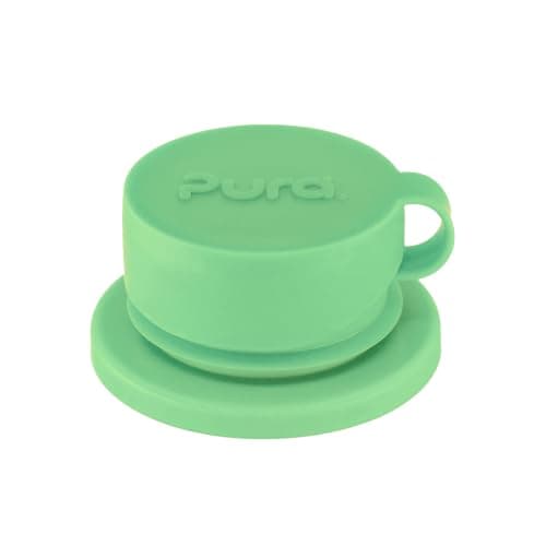 Pura Sport 18oz/ 550ml Standard Bottle w/Sleeve & Sport Top - Non-Insulated, Warm & Cold, Leak-Proof & Spill-Proof Silicone & Stainless Steel Collar for Kids, Toddlers, Preschoolers - Moss — view 2