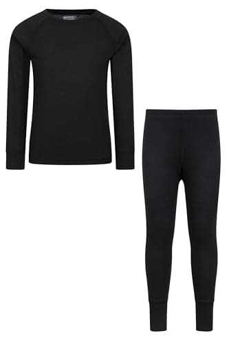 Mountain Warehouse Talus Kids Plain Base Layer Set Black (S 13y