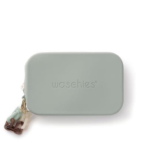 Waschies Large Travel Beauty Bag in Sage - BPA Free Silicone Toiletries Pouch – Machine Washable – Keeps Skincare & Cosmetic Products Hygienic for Travel & Everyday Use