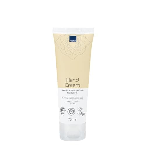 Abena Hand Cream | 75ml | Hand Moisturiser for Sensitive and Dry Hands | Fragrance Free Hand Lotion | Hand and Nail Cream Containing 21% Lipids and Glycerin | Hand Cream for Very Dry Hands