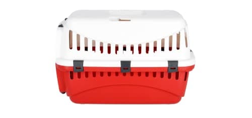 Kerbl Transport Box Expedion with Plastic Door, 45 x 30 x 30 cm, Creme/ Bordeaux — view 3