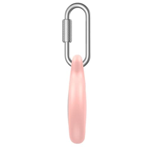 Keyring for AirTag 2nd Gen (2026) & 1st Gen, Shockproof Holder Anti-Scratch Protective Silicone Cover for Apple Air Tags, Men's Women's Keyrings & Keychains for Keys, Luggage, Bags Pink — view 3