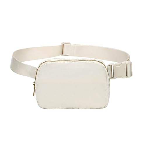 Uwiyo Bumbags for Ladies Belt Bag for Women Men Small Crossbody Bags for Women Fashion Fanny Pack Waist Bag with Adjustable Strap for Travel Outdoors Running Hiking (Beige)