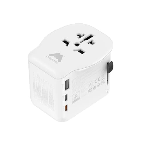 Mobitel Universal Travel Adapter Worldwide 45W USB C PD, International Travel Plug Adapter for UK EU USA Australia, Fast Charging World Adapter with USB C & USB A for Laptop iPad Tablet Phone
