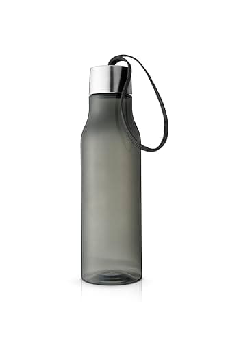 EVA SOLO – Re-Hydrate Water Bottle 0.5L | 100% Recycled PET Body | Leak-Proof Stainless Steel Lid | Lightweight with Carry Strap | Compact Design Fits Cup Holders | Smoke
