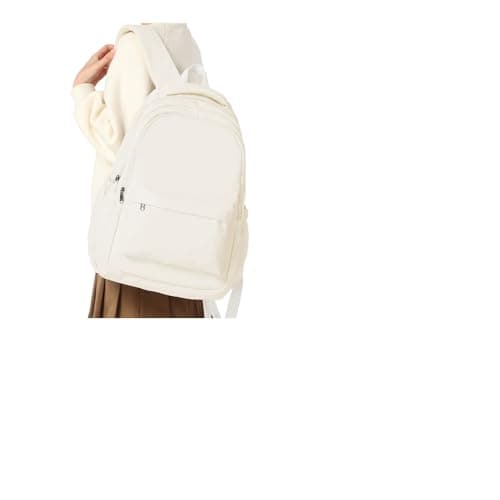 WEPLAN School Backpack School Bag for Teenage Girls Boys College Rucksack Lightweight Schoolbag Casual Backpack Dayback Women Bookbag College Waterproof 14 Inch Laptop Backpacks,A2-Beige