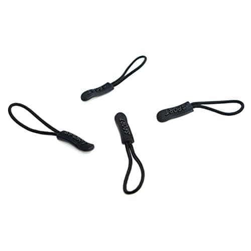 Zipper Pulls Zip Extension Zipper Tag for Clothes Backpacks Traveling Case Handbag Purse Zipper Replacement Tag Tents (Black A2044, 6 Pieces) — view 6
