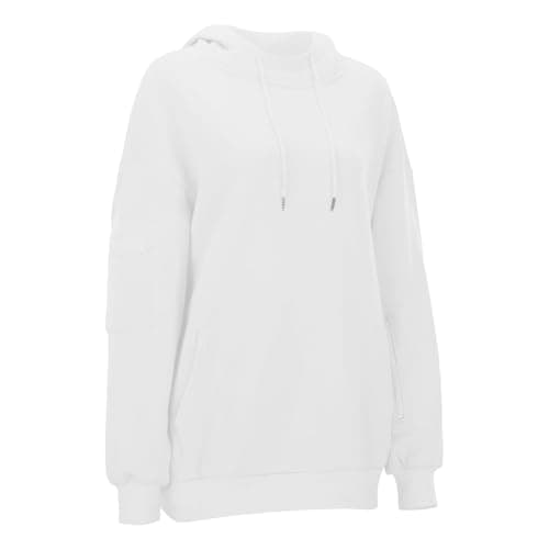 Ewleguzka Travel Hoodie with Eye Mask Built In,Comfrt Airplane Wearable Blanket Hoodie for Adults Men Women 4 Pockets White — view 6