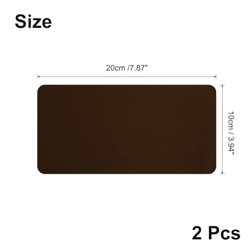 sourcing map 2pcs Repair Patches 10x20cm Self Adhesive Patches Brown — view 2