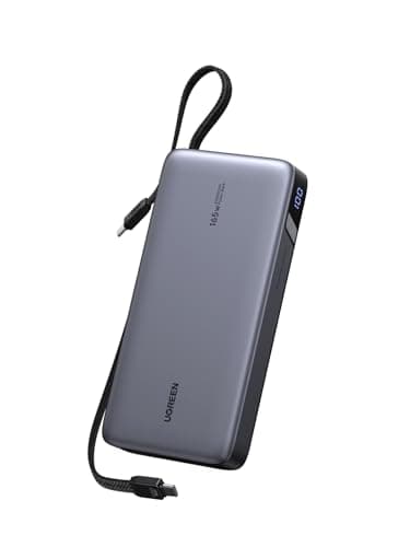 UGREEN Nexode 165W 25000mAh Power Bank Fast Charging with 2 Built-in Cables