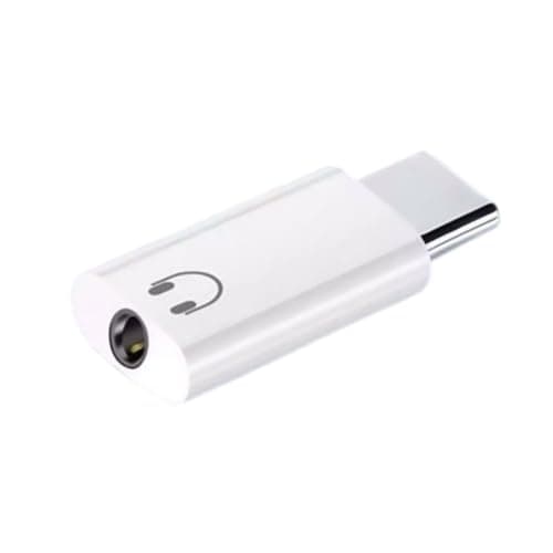 USB C Earphone Port Adapter for Daily Playback, Whitehead