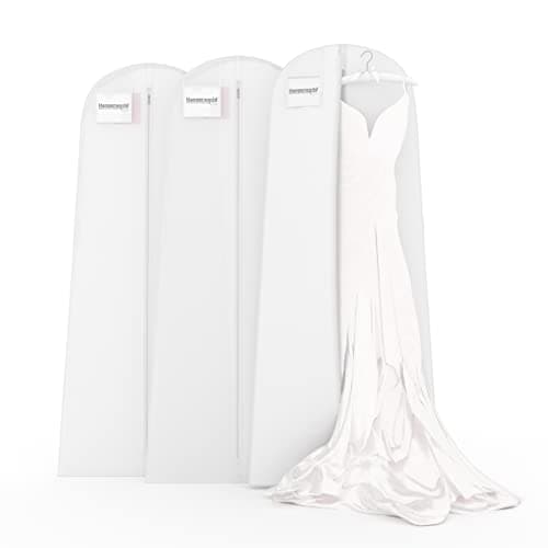 Hangerworld 72 Inch White Breathable Wedding Dress Bridal Gown Garment Cover Bag with Secret Internal Zipped Pocket (3)