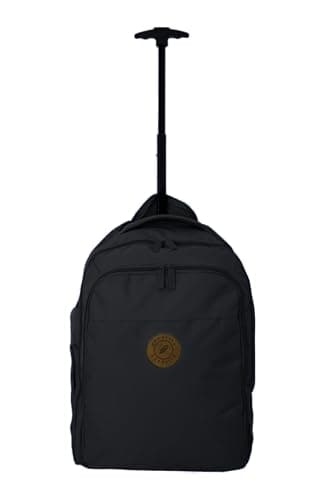 Bordlite EasyJet Cabin Approved Wheeled Backpack 45x36x20cm – 2 in 1 Lightweight Trolley Bag & Rucksack on Wheels (1.53kg, 36L) Underseat Hand Luggage for Travel, Business, Weekend Trips - Black — view 3