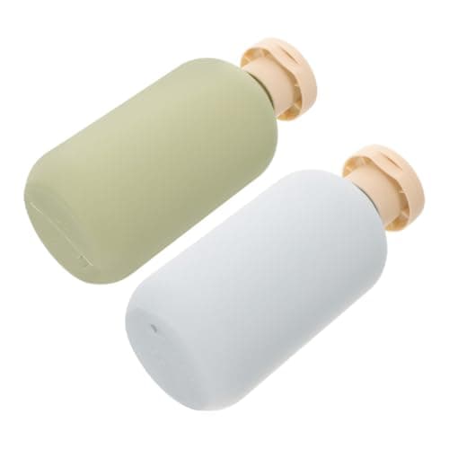 COMNESTBI 2pcs Refillable 300ml PE Flip Cap Shampoo and Conditioner Bottles