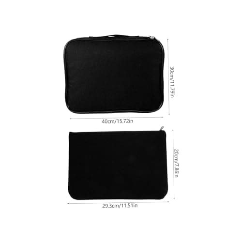 Healeved Document Bag and Large Storage Capacity 2pcs with Combination Lock Multi-Layered Gorsgrain Organizer Secure Document Storage Wallet for Travel and Home Use for Valuables — view 2