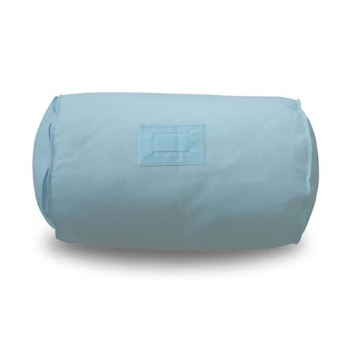 Hoesh UK Sky Blue Single Duvet Storage Bag - Breathable Cotton Under Bed Blanket, Comforter & Quilt Holder Organizer - Zippered Underbed Duvet Holder for Bedding