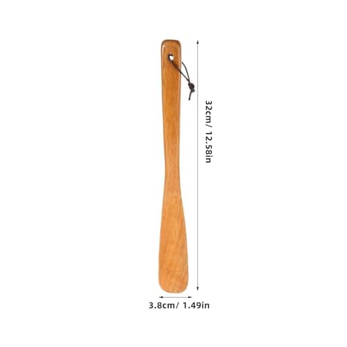 Wood Shoe Horn Long Handle Bamboo Design Travel Shoehorn for Shoes — view 2