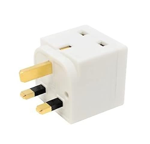 BAANI 2 Way Double Plug Adaptor - Multi Plugs Extension Sockets Adapter - UK 3 Pin Socket Extensions 250V 13 Amp - Power Extender Multiplug Block for Kitchen, Office, PC, TV, Indoor Lighting — view 2