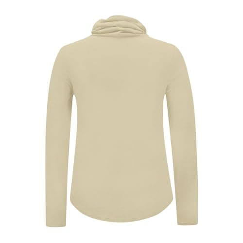 Slxbear Rash Guard for Women with Face Mask, Outdoor UPF Sun Protection Shirts, Breathable Long Sleeve Shirt Hiking Workout Tops, Active Athletic Comfy Skinny Travel Clothing Beige M — view 5