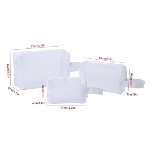Mesh Makeup Pouch Travel Accessories Portable 3 Pieces with Zipper — view 5