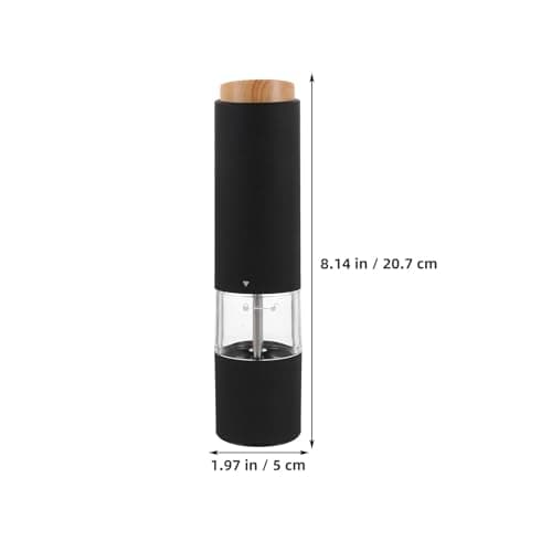 Electric Pepper Salt Grinder with Window, Black — view 2
