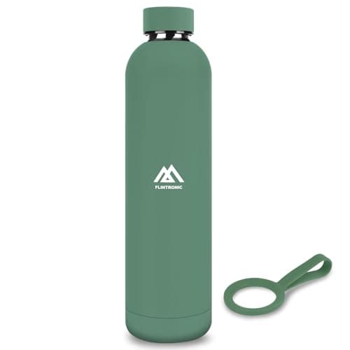 flintronic 750ml Insulated Water Bottles,Double Wall Vacuum Drinks Bottle Keeps Drinks Cold 24 Hrs/Hot 12 Hrs, Stainless Steel Water Bottle with Handle,Sports Flask BPA Free for Sports, Camping