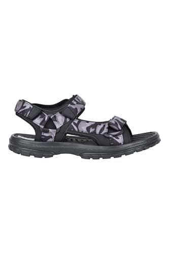 Mountain Warehouse Crete Mens Sandals - Durable & Sturdy Grip, Cushioned Footbed, Neoprene Lined, Hook & Loop Straps Beach Shoes - Spring Summer Travel, Walking Dark Grey (01) Adult Shoe Size 12 — view 2