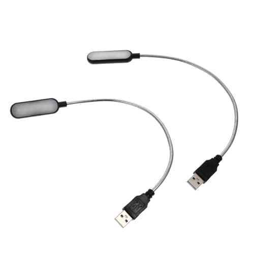 Mikikit 2pcs Portable Laptop Lamp 5 V Flexible USB Foldable Light