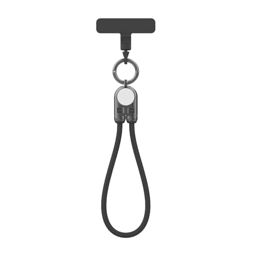 Omana 2-in-1 Mobile Phone Lanyard Multi Charger Cable 240W Type-C 5A Anti-Theft Tether Wrist Shoulder Strap USB Keychain Fast Charging PD for Most Cellphones Covers Data 2in1 (Black, 1.2M) — view 6