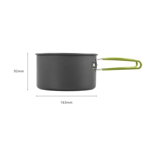 BRAVECOW Camping Cookware Set Outdoor Non stick Tableware Camping Cooking 3-4 Persons Hiking Frying Pan Portable Stove Backpacking Picnic Kitchen Utensils Spoons Pot Bowls — view 5