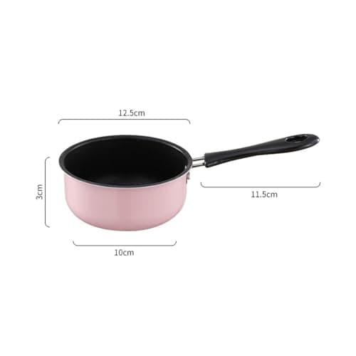 Compact Nonstick Soup Pot with Long Handle for Travel Camping Pink — view 2