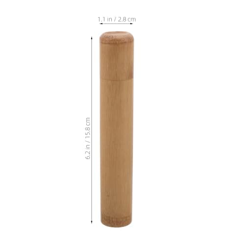 Abaodam Bamboo Cigar Tube Travel Case for One 14cm Cigar, Beige — view 2