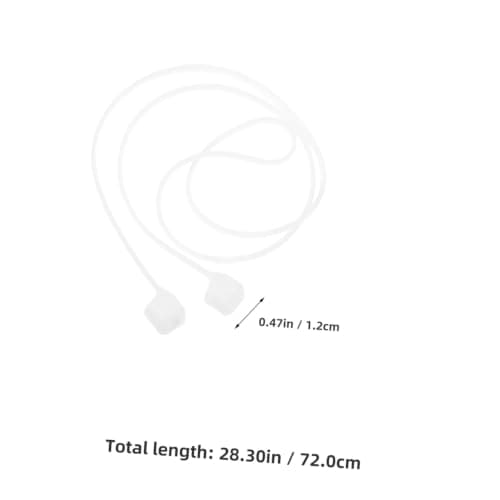 TOVINANNA Earphone Anti-lost Lanyard Magnetic Silicone Ear Bud Lanyard for Earbuds, White, Easy to Store, for Workout and Travel, Adults — view 2