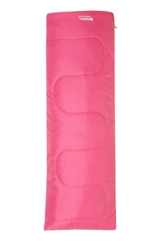 Mountain Warehouse Basecamp 200 Mini Sleeping Bag - 2 Season, 160 * 65cm, Insulated Kids Travel Sleep Essential - For Spring Summer, Camping & Travel Bright Pink