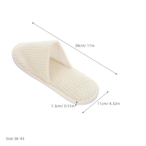 BESPORTBLE 6 Pairs Guest Slippers Washable Closed-Toe Fleece House Slippers with Non-Slip Sole Hotel Slipper Set for Spa Indoor Travel and Guest Rooms — view 5