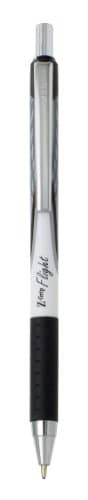 Zebra Pen Z-Grip Flight Retractable Ballpoint Pen, Medium Point, 1.0mm, Black Ink, 12-Pack