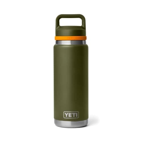 YETI Rambler Bottle Chug, Vaccum Insulated Stainless Steel Bottle with Leakproof Chug Cap, Olive/King Crab Orange, 26 oz (769 ml) — view 2