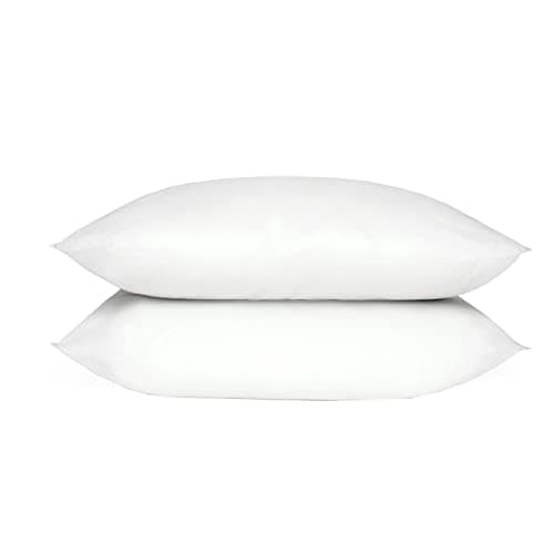 Brentfords 2 Pack Soft Medium Firmness Pillows Twin Pack of Luxury Soft Hollow Fibre Filling, White - 46 x 71cm, BFPPBBPWH02
