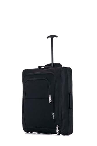 55x40x20 Ryanair Cabin Bag Hand Luggage Lightweight Suitcase Approved Carry on Luggage 1.4kg 44L Black