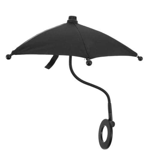 Zerodeko Magnetic Phone Mini Umbrella Black Plastic Metal Folding Shade