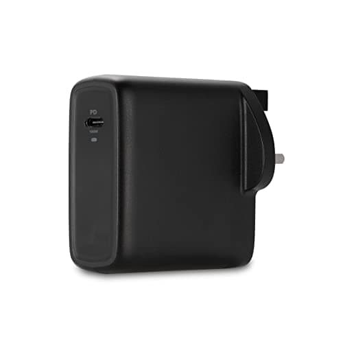 Kensington 100W USB-C GaN Power Adapter, Compact Portable High-Speed Power Supply with 2m Cable, Compatible with MacBooks, iPads, Surface Devices & More (K33821UK)