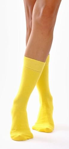 ONESCK Super Soft Cotton Dress Socks, Yellow, 7-12 — view 5