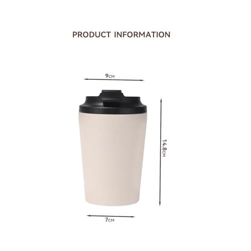 ZHIFENGYUAN Stainless Steel Insulated Coffee Cup with Spill Proof Lids,12oz(350ml),Unbreakable Durable,Reusable Drinking Cup,Gift for hot Cold iced, Travel Mug for Child Adults Outdoor(Milky White) — view 6