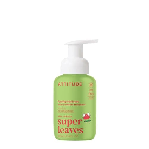 ATTITUDE Kids Foaming Hand Soap, Gentle on Skin, Plant-Based, EWG Verified, Dermatologically Tested, Vegan, Watermelon & Coco, 295 mL