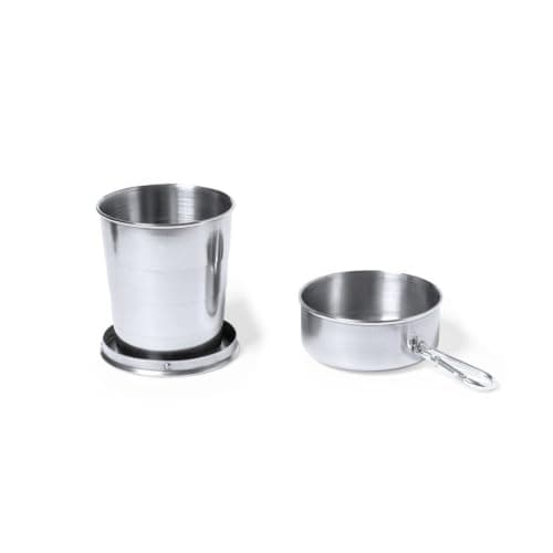 Personalised 220ML Collapsible Stainless Steel Travel Cup with Metal Carabiner Foldable Reusable Drinking Cup, Cup for Hiking, Travel & Outdoor Use — view 6