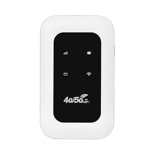 All-Network Portable WiFi, 5G Wi-Fi pocket Router, 4g Router With Sim Slot, Power on and Use, Dual-Band Wi-Fi, Wireless Seamless Streaming & Gaming,for Travel, Public Computer, Business (White)