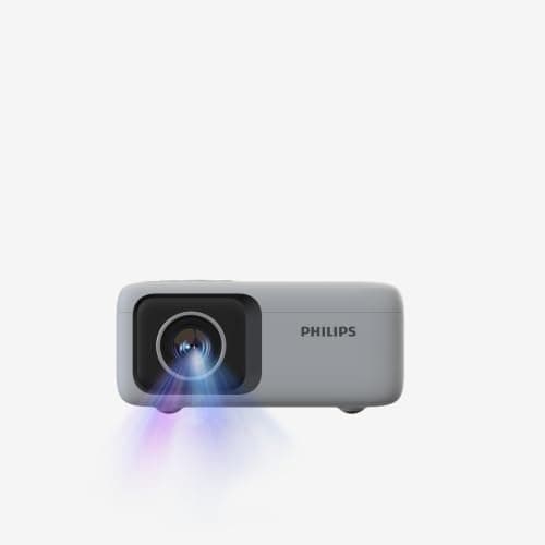 Philips NeoPix 106 Portable Projector LCD LED, 720p, 100 ANSI Lumens, Display up to 50 Inches, USB-C, HDMI, Automatic Keystone Correction, White